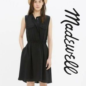 Madewell 100% Silk Broome Button Dress